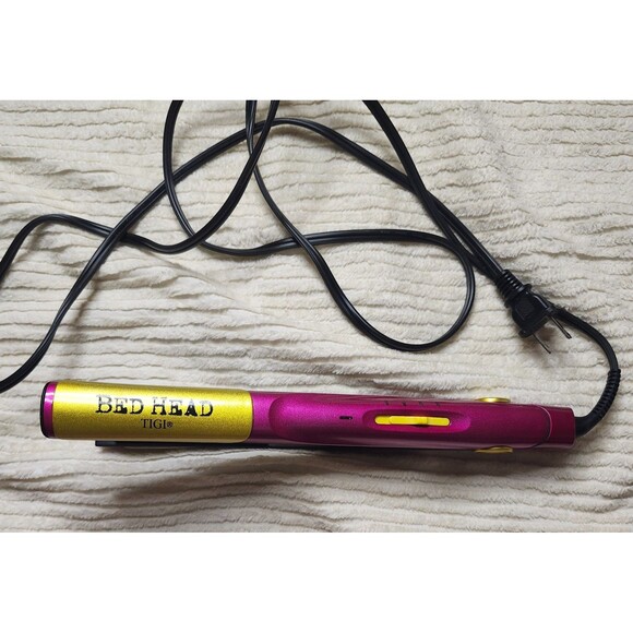 Original Bed Head TIGI Mini Hair Crimper Iron Pink/Yellow BH344 - Tested & Hot! - Picture 2 of 11